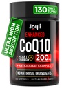 Υψηλή απορρόφηση CoQ10 200MG - Co Q10, 200mg Softgels για την καρδιακή υγεία & την παραγωγή ενέργειας - Enhanced Co Q 10 συμπλήρωμα με αντιοξειδωτικά και λιναρέλαιο - CoQ10 200 mg ανά υπηρεσία