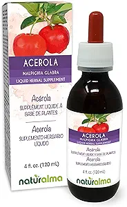 Doğalma Acerola (Malpighia glabra) Meyvesi Alkol Özgür Tinkture - C vitamininde Zengin - Drops'ta 4 fl oz Sıvı Türleme - Herbal Supplement - Vegan