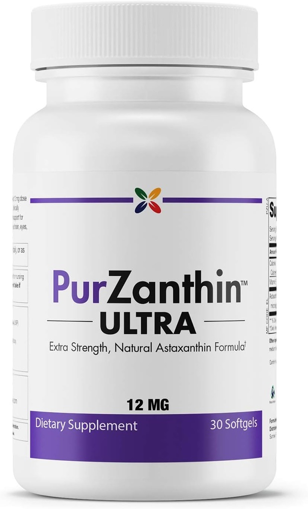 Aging Now PurZanthin Ultra Natural Astaxanthin 12 MG Softgels (1 Pack)