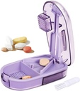 Pill XS Küçük ve Küçük Piller için Splitter veya Büyük Pills. V-Shaped Design for multiple Dimensions. Güvenlik Bıçak Muhafızı. Yok Edilmiş Küçük Fırça ve Sürme Kapı Pill Storage (Purple)