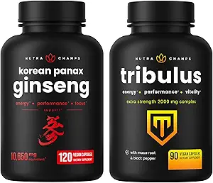NutraChamps Koreli 185 Capsules ve Tribulus Capsules 2 Pack Sche