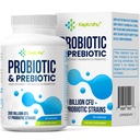 Kadınlar ve Erkekler için probiyotikler, 12 Strains + Organik Prebiyotikler Daily Digestive için, Immune, Gut, Bloating, Gut Health for Women & Men, Raf Stable - 60 Capsules + Organik Prebiyotikler