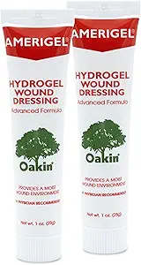 AMERIGEL Hydrogel Wound Dressing (1 οζ.) Δύο Πακέτο - Παρέχει Υγρασία-Rich Θεραπεύοντας το περιβάλλον για ξηρές πληγές
