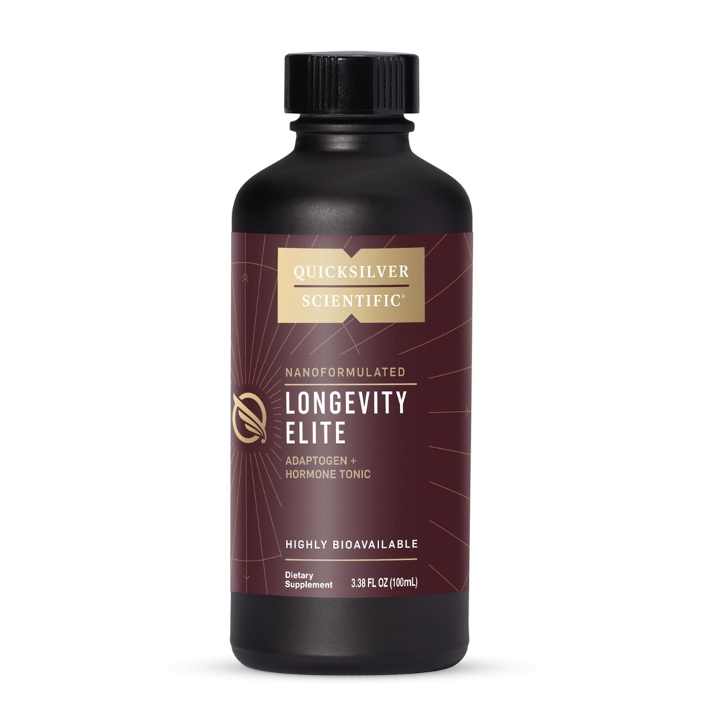Quicksilver Scientific Longevity Elite - Liposomal Adaptogen + Pregnenolone Tonic - Herbal Supplements için Tasarlanmış Yaş Optimizasyonu Desteği Hedefleme AMPK, Sirtuins + Telomerler (100 ml)