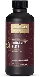 Quicksilver Scientific Longevity Elite - Liposomal Adaptogen + Pregnenolone Tonic - Herbal Supplements için Tasarlanmış Yaş Optimizasyonu Desteği Hedefleme AMPK, Sirtuins + Telomerler (100 ml)
