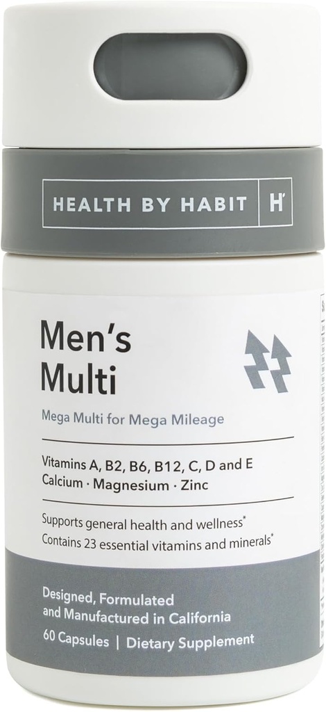 Health by Habit Mens Multi Supplement (60 Κάψουλες) - 23 Ουσιώδεις Βιταμίνες και Ορυκτά, Υποστηρίζει Γενική Υγεία & Ευεξία, Μη ΓΤΟ, Χωρίς Ζάχαρη (1 Συσκευασία)