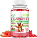 Magnesium Gummies for Kids - Συμπληρώματα Glycinate Gummies μαγνησίου με L-Θεανίνη, Βιταμίνη Β6, D3 για Παιδιά & Ενήλικες Κοιμούνται, Ηρεμούν, Χαλαρώνουν, Εγκέφαλος, Οστά, Χωρίς Ζάχαρη Φράουλα 60ct