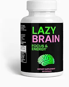 Lazy Brain Supplement - DMAE Bitartrate, L-Glutamine, Bacopa Extract, GABA - Brain Nootropic για την ενέργεια, εστίαση, συνολική ευεξία, & ανοσοποιητική υποστήριξη - 60 κάψουλες