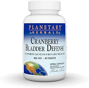 Gezegensel Herbals Cranberry Bladder Savunma, Genito-Urinary Health*, 865 mg - 60 Tabletler