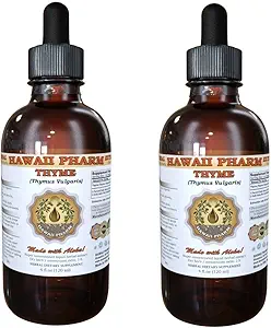 Youme Liquid Extract, Organik Thyme (Thymus Vulgaris) Tincture, Herbal Supplement, Hawaii Pharm, ABD'de Made, 2x4 fl.oz