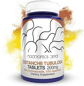 Nootropics Depot Cistanche tubulosa Tabletler | 200 mg | 60 Kont | Minimum% 50 Echinacoside + 10% Acetoside (Verbascoside) | Fiziksel Kuvvet ve Enerjiyi Destekler | Yaratıcılık