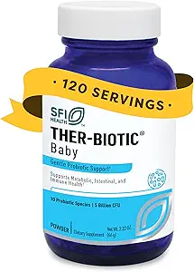 Klaire Labs SFI Health Ther-Biotic Baby - Toddler Probiyotik for Kids, Infant & Bebekler - Microbiome & Bowel Support - Probiyotik Toz, Bebek Formula, Süt veya Katı Yiyecek Ekle (120 Hizmet)