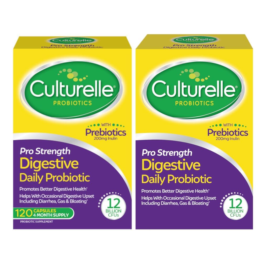 Culturelle Pro Strength Daily Probiyotik, Digestive Capsules, Doğal Kaynaklanan Probiyotik Strain Proven to Support Digestive & Immune Health, Gluten & Soy Free, 4 Ay Supply, 60 Count (Pack of 2)