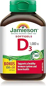 Jamieson Βιταμίνη D 1000iu 180 Softgels