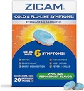 Zicam Cold & Flu-Beğen Echinacea ve Sambucus, Homeopathic, çinko, Soğutma Peppermint Flavor, Soğuk Belirtilerle Yardımlar, 20 Tabletler