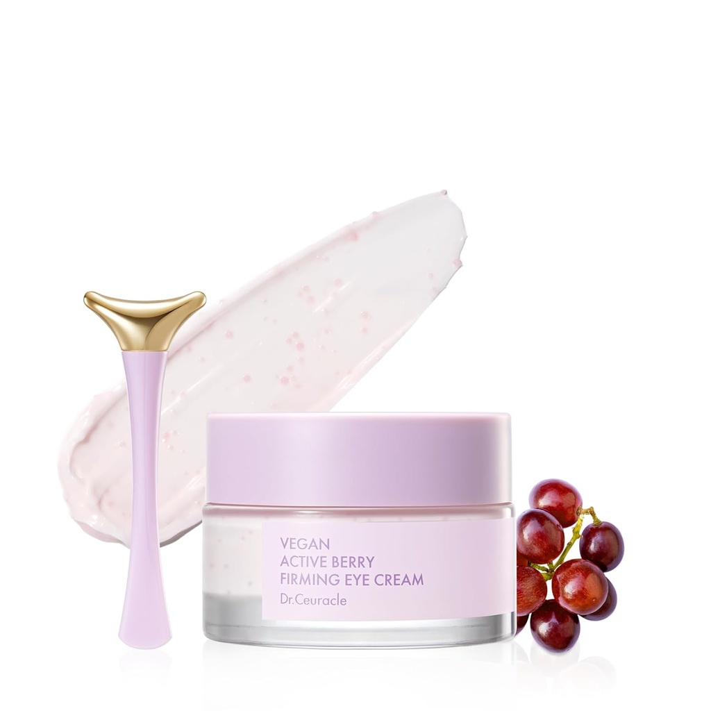 Dr.Ceuracle Vegan Active Berry Applicator ile Göz Kremi - Dark Circles ve Puffiness için Hiting Resveratrol Göz Tedavisi, Kore Skincare for Stocking Thingsers (32g / 1.12 oz.)