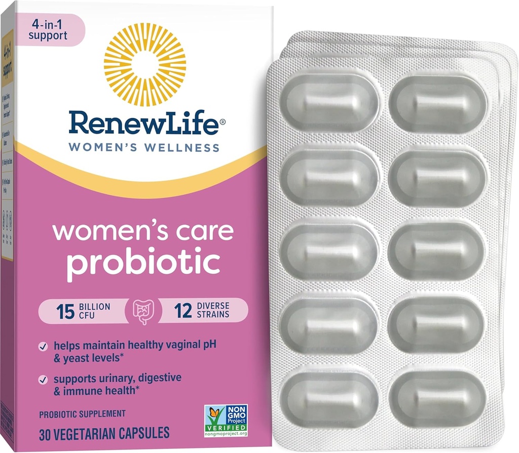 Yeni Yaşam Kadınları Probiyotik Capsules, Kadınlar için pH Dengesini Destekliyor, Vaginal, Urinary, Digestive and Immune Health, L. Rhamnosus GG, Dairy, Soy ve Gluten-Free, 15 Milyar CFU - 30 Ct