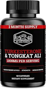 Black Forest Turkesterone Tongkat Ali Supplement 1000mg per Service (Maxeight% 95) Turkesterone Supplement for Men (Tongkat Ali for Men Longjack 200:1) Benzer şekilde Tongkat Ali Fadogia Agrestis