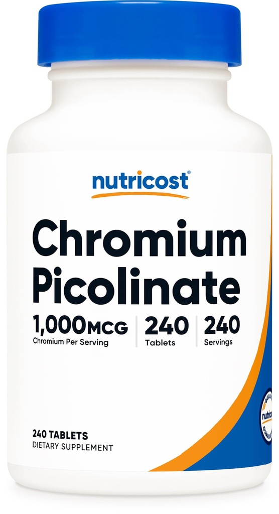 Nutricost Chromium 1000mcg, 240 Tablet - Gluten Free, Non-GMO