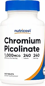Nutricost Chromium 1000mcg, 240 Tablet - Gluten Free, Non-GMO