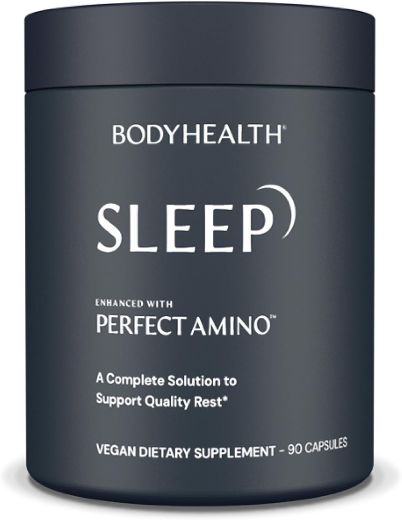 BodyHealth Sleep, Sleep Aid and Supplement for Yetişkinler with 3 mg Melatonin, Non-Habit Form Pills PerfectAmino - 90 Capsules