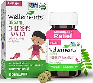 Soements Organic Children's Laxatives for Constipation (50 Chewable Tabletler) | Organik Senna Tabletleri 2 + Çocuklar için | Non-GMO, USDA Organik, Gluten Free | Natural Laxatives for Constipation Relief*