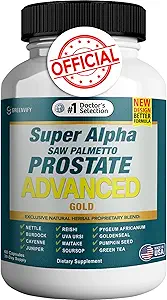 Super Alpha Saw Palmetto Prostate Advanced - Prostate Health Supplement for Men - Supports Urinary Tract Health, Reduces Urgency, and improves Bladder Boşing (60, Men)
