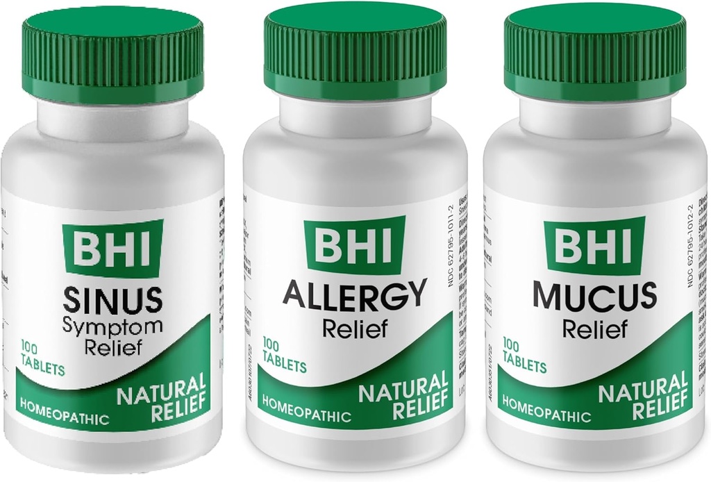 MediNatura BHI Multi Symptom Flare-Up Defense Sche Sinus Relief Tabletleri (100) Mucus Relief Tabletleri (100) + Antivirüs Yardım Tabletleri (100) Homeopathic Relief - Fast-Dissolve