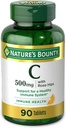 Nature's Bounty Vitamin C, Sağlıklı Immune System için destek, Rosehips ile 500 mg Vitamin C, 90 Chewable Tabletler