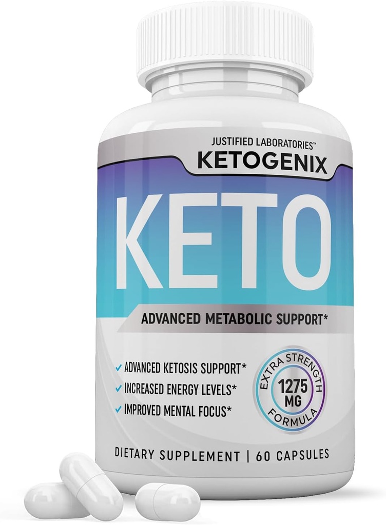 Ketogenix Keto Χάπια 1275MG Νέα & βελτιωμένη Φόρμουλα Περιέχει μηλίτη μηλίτη έξτρα παρθένο ελαιόλαδο σκόνη πράσινο φύλλο τσαγιού 60 κάψουλες
