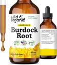 Wild & Organic Burdock Root Tincture - Antioksi, Detox, Digestive Support - Burdock Root Herb Drops - Vegan, Sugar & Alkol-Free - 4 fl ozz