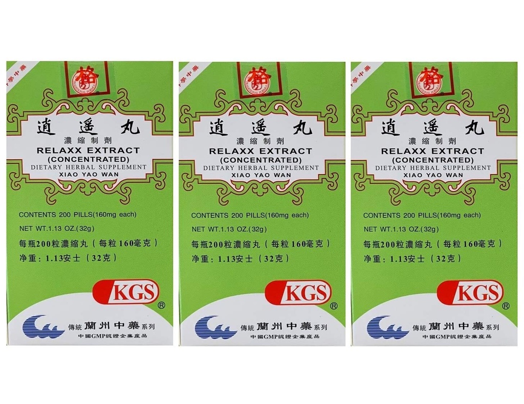 Relaxx Extract (Xiao Yao Wan)160mg X 200 Pills Per Şişe (3 Packs)