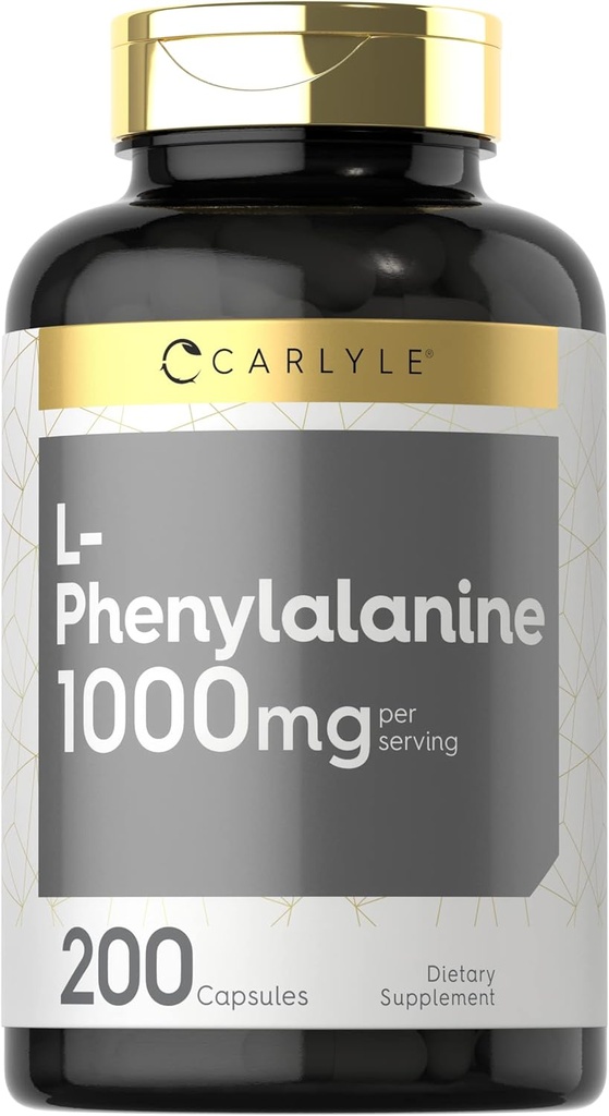 Carlyle L Phenylalanine Supplement 1000 mg | 200 Capsules | Non-GMO & Gluten Free