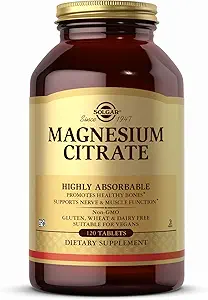 Solgar Magnezyum Citrate - 120 Tablet - Destekler Nerve & Muscle Function - Highly Absorbable - Non-GMO, Vegan, Gluten Free, Kosher - 60 Hizmet