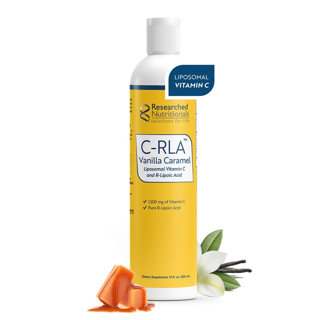Araştırmalı Beslenme C-RLA - Liposomal Vitamin C ile R Lipoic Asit'i Detox'a Desteklemek için - Vegan & Soy Özgür Vitamin C Sıvı, Vanilla Caramel Flavor (10 Fl Oz)