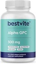 BESTVITE Άλφα GPC Choline 600mg ανά υπηρεσία (120 κάψουλες λαχανικών) - Δεν Stearates - Vegan - Μη ΓΤΟ - Χωρίς γλουτένη