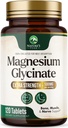 Magnezyum Glycinate 500 mg - Ultra Abpsiyon için Chelated - Bone, Muscle, Nerves & Heart Health, Nature's Sleep Support, Best Magnezyum Supplement Pills for Whole Body Support - 120 Tabletler