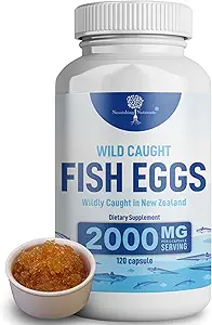 Vahşi Caught Fish Eggs 2,000 mg - Omega 3 Supplement for Eye, Brain Health, Supports Immunity, Bones and Teeth, Mood Support with Omega 3-6-9 Fish Egg Capsules