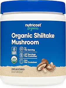 Nutricost Organic Shiitake Mushroom Powder 8oz - 100% Organic Certified, Gluten Free, Non-GMO