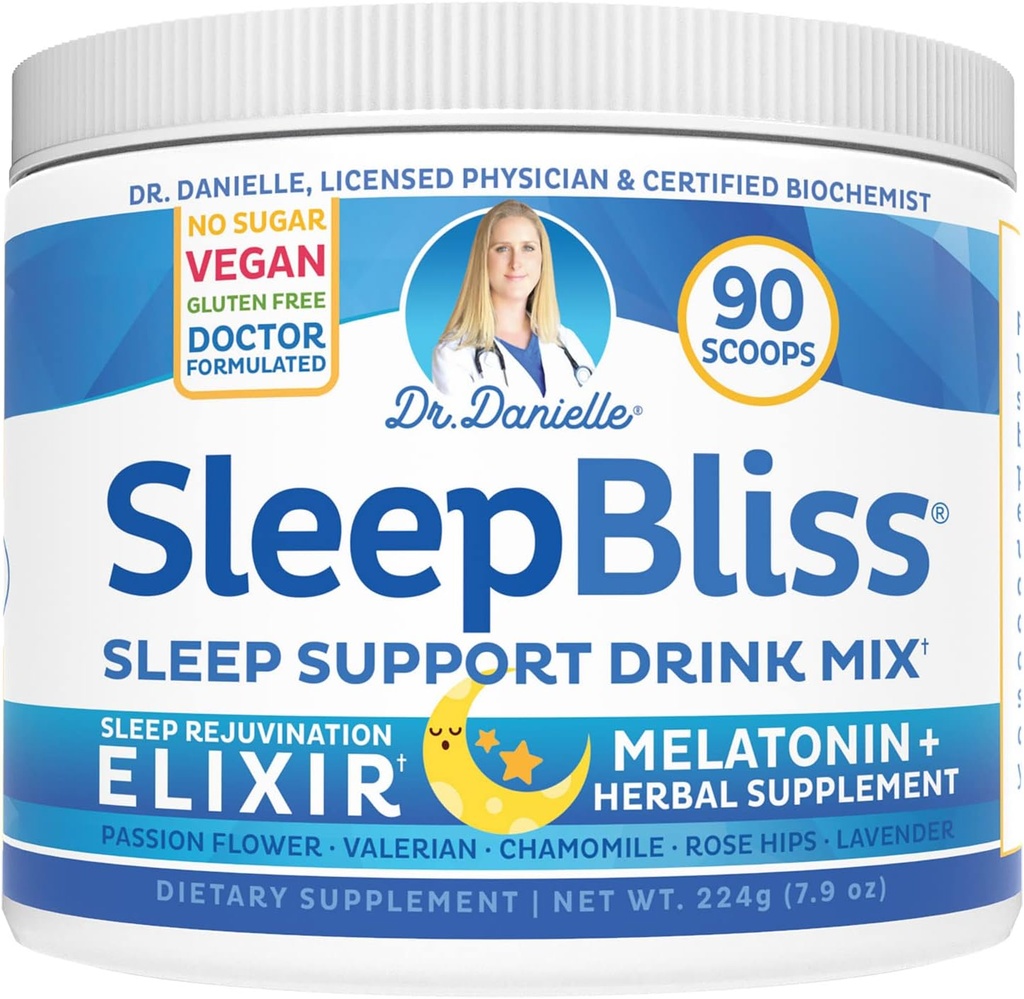 Doktor Danielle Sleep Bliss - All Natural Melatonin Sleep Supplement, Support & Relief Mix