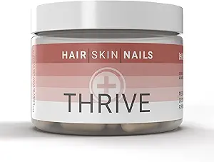 Le-Vel Thrive, Premium Collagen με Biotin 3500mcg, βιταμίνη C, ψευδάργυρος, και κουρκουμά – Μαλλιά, δέρμα, νύχια, αρθρώσεις – Υδρολυμένο θαλάσσιο κολλαγόνο, Ashwagandha, κερατίνη, οργανικό Kelp 60 κάψουλες