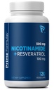 Nicotinamid 500 mg with Resveratrol 100 mg 120 Veggie Capsules - Non-GMO Vitamin B3, Supports Metabolic Health, NAD+, Skin Cell & Mitochondrial Energy Production. Erkekler ve Kadınlar için ABD'de Made in USA for Men and Women