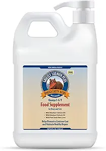 Grizzly Salmon Plus Omega Fatty Acids Food Supplement for Dogs & Cats (Various Dimensions) - Wild-Kaynak 3-6-9, Wild Alaskan Salmon Oil (64 Fl Oz)
