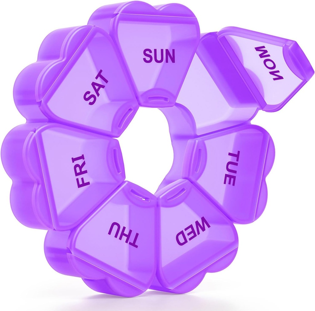 Büyük Haftalık Pill Organizer, Pill Box 7 gün, KAPENS Günlük Vitamin Vaka Büyük Kapasite Karşılaştırması, Balık Yağı Tamamları için Pill Konteynerleri, Mor Mor Mort