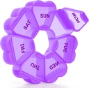Büyük Haftalık Pill Organizer, Pill Box 7 gün, KAPENS Günlük Vitamin Vaka Büyük Kapasite Karşılaştırması, Balık Yağı Tamamları için Pill Konteynerleri, Mor Mor Mort