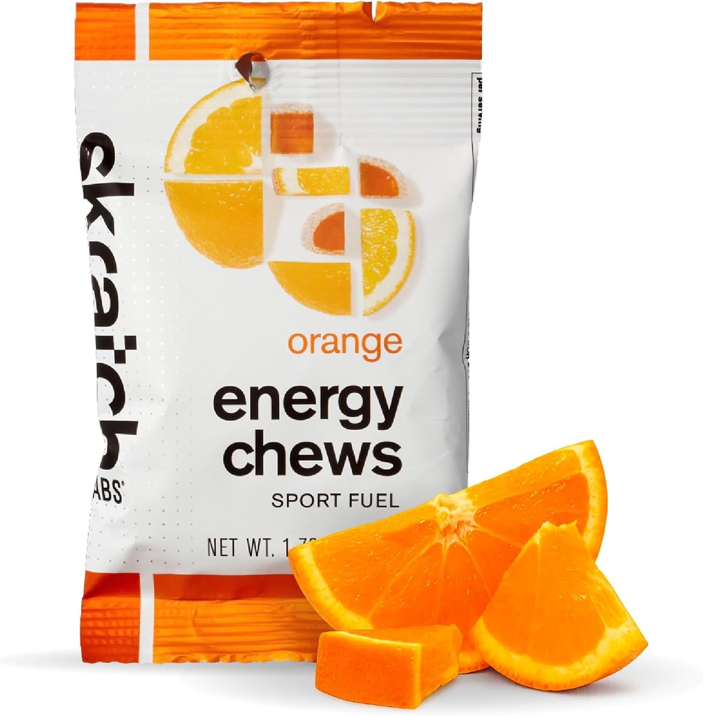 Skratch Labs Enerji Chews | Koşu, Bisiklet ve Spor Performansı | Gel Alternatif | Orange (10 Pack) | Gluten Free, Vegan