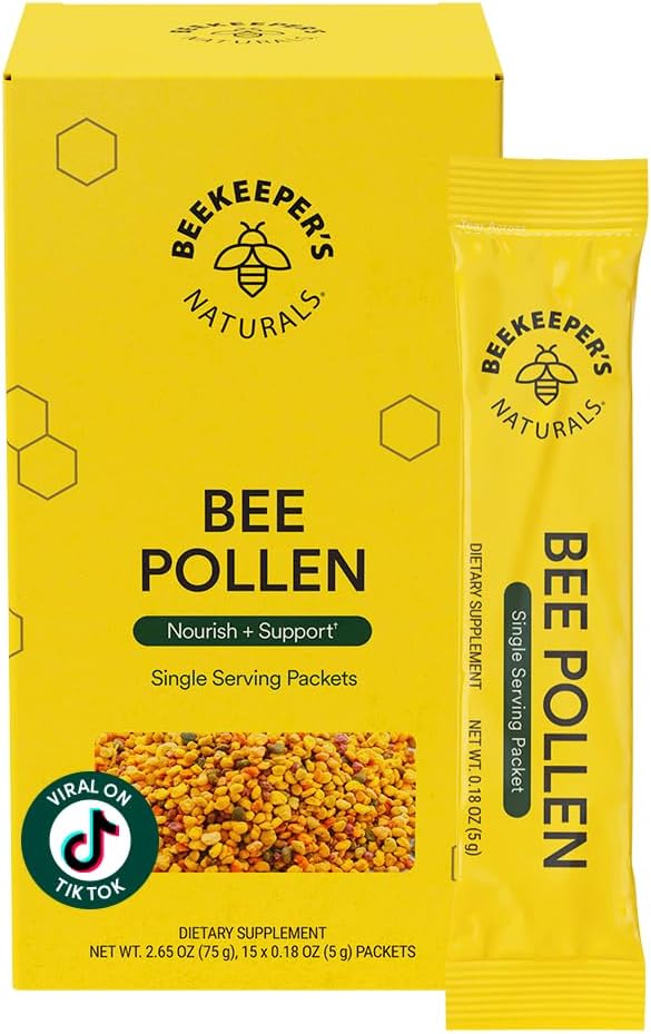 Arıcının Doğalları -% 100 Raw Bee Pollen Stick Packs, Doğal Korumalı Enzymes, Vitamin B, Minerals, Amino Asits & Protein - Paleo & Keto Dostu, Gluten Free (15ct)