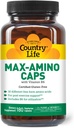 Χώρα Ζωή Maxi-Amino με 16 δωρεάν μορφή Αμινοξέα, 180 κάψουλες χορτοφάγων, πιστοποιημένη χωρίς γλουτένη, πιστοποιημένη χορτοφαγική